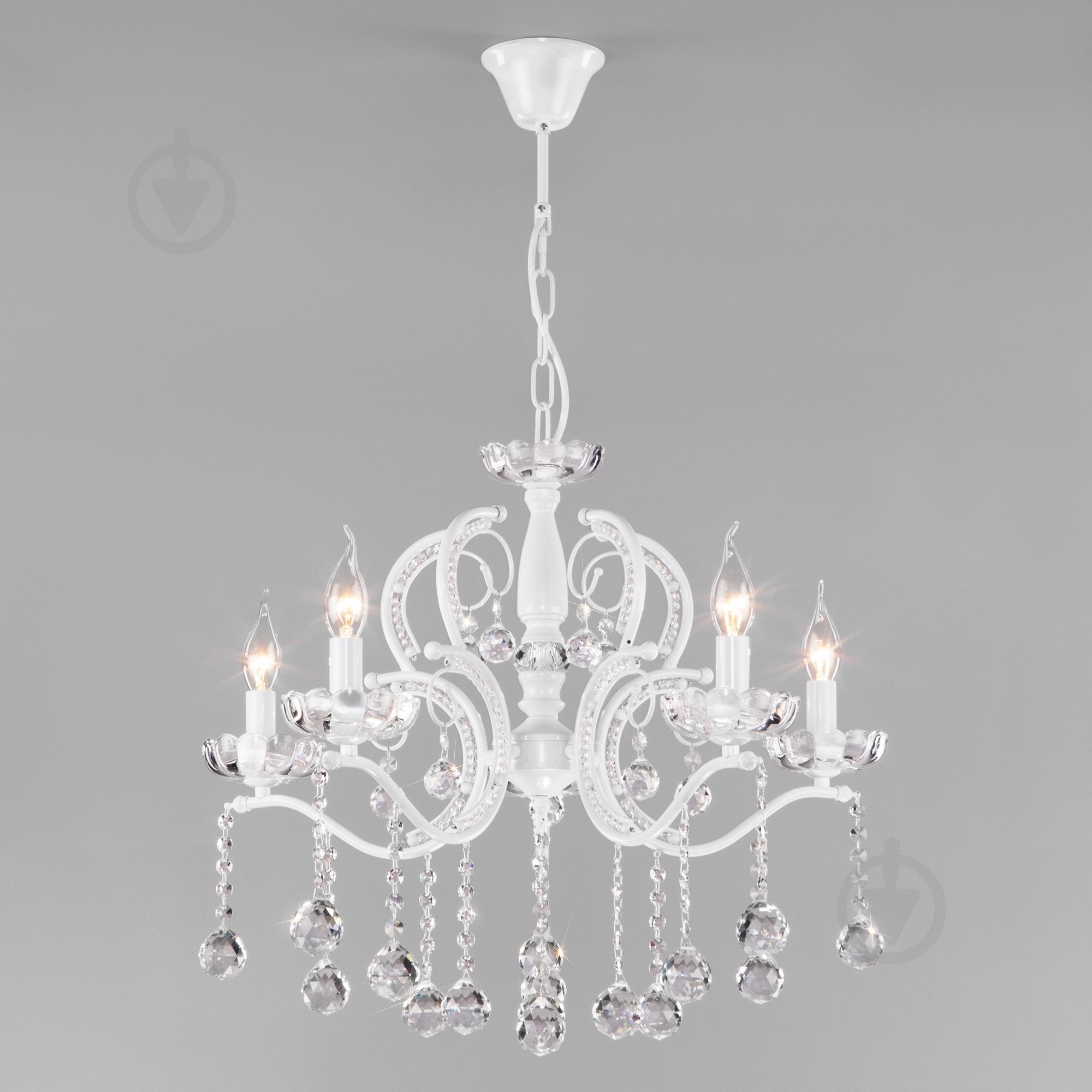 Люстра подвесная Strotskis Brezza 5x60 Вт E14 белый 10107/5 - фото 1