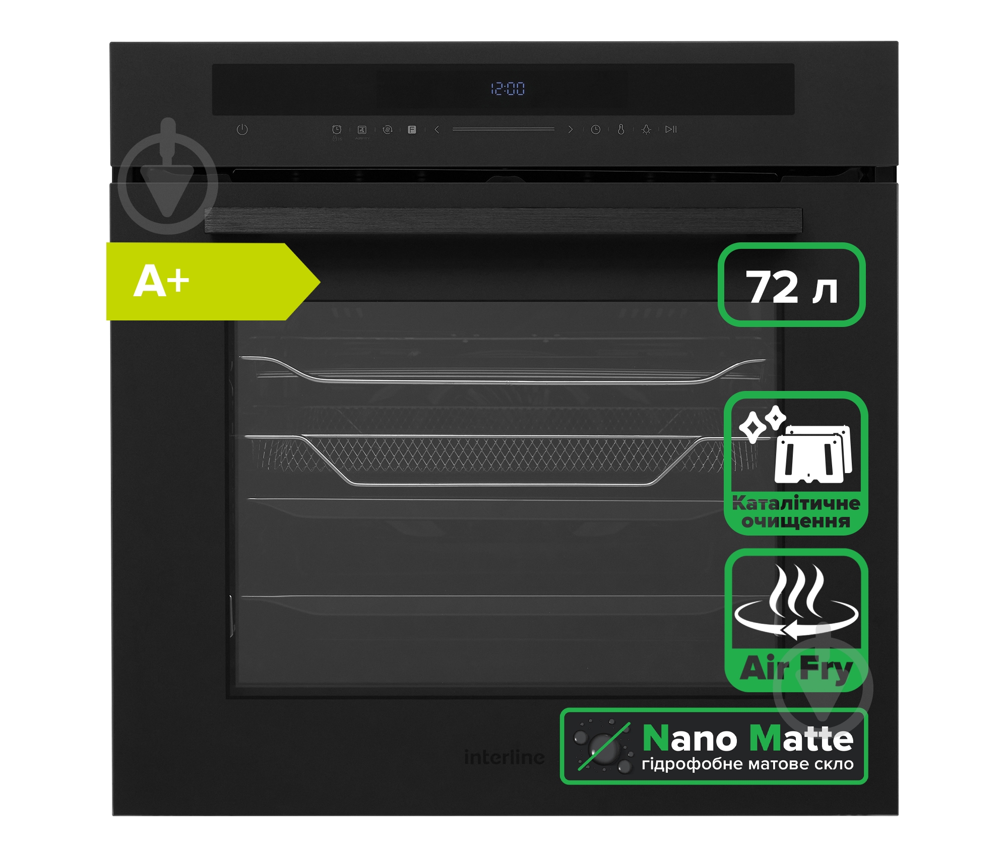 ВІТРИНА! Духова шафа Interline OEG 935 STG BA Pure Black - фото 3 ВІТРИНА! Духова шафа Interline OEG 935 STG BA Pure Black - фото 3