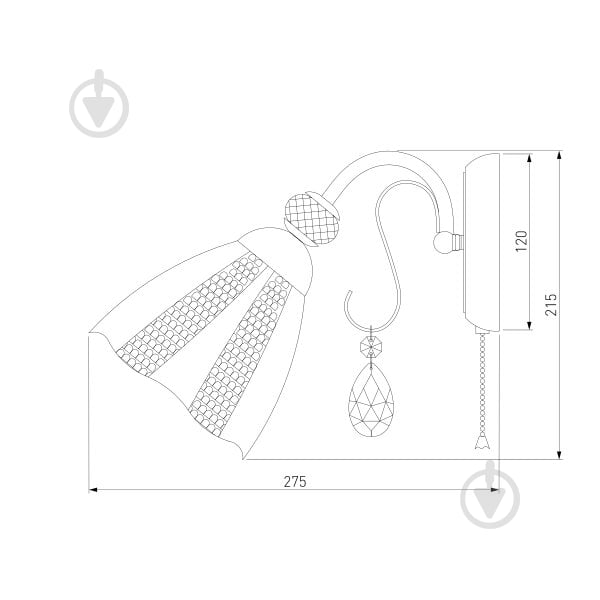 Бра Floranse 1x60 Вт E27 бронзовый 30155/1 - фото 6