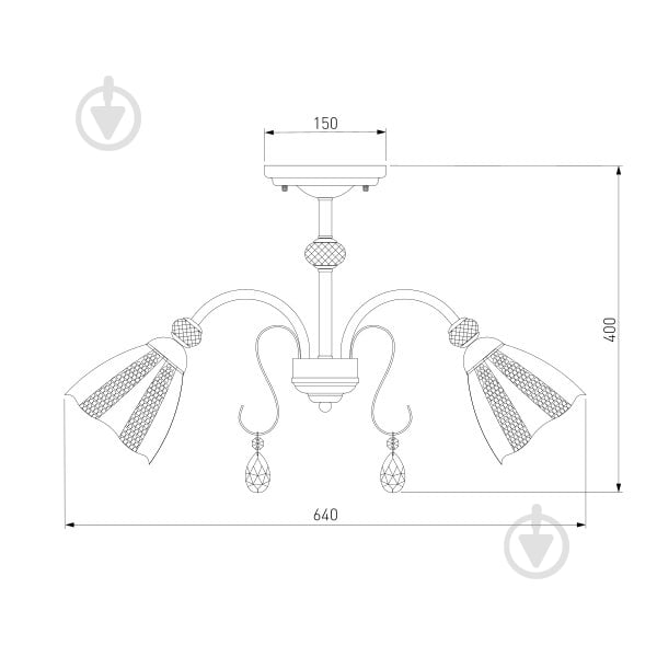 Люстра потолочная Strotskis Floranse 5x60 Вт E27 бронза/белый 30155/5 - фото 4