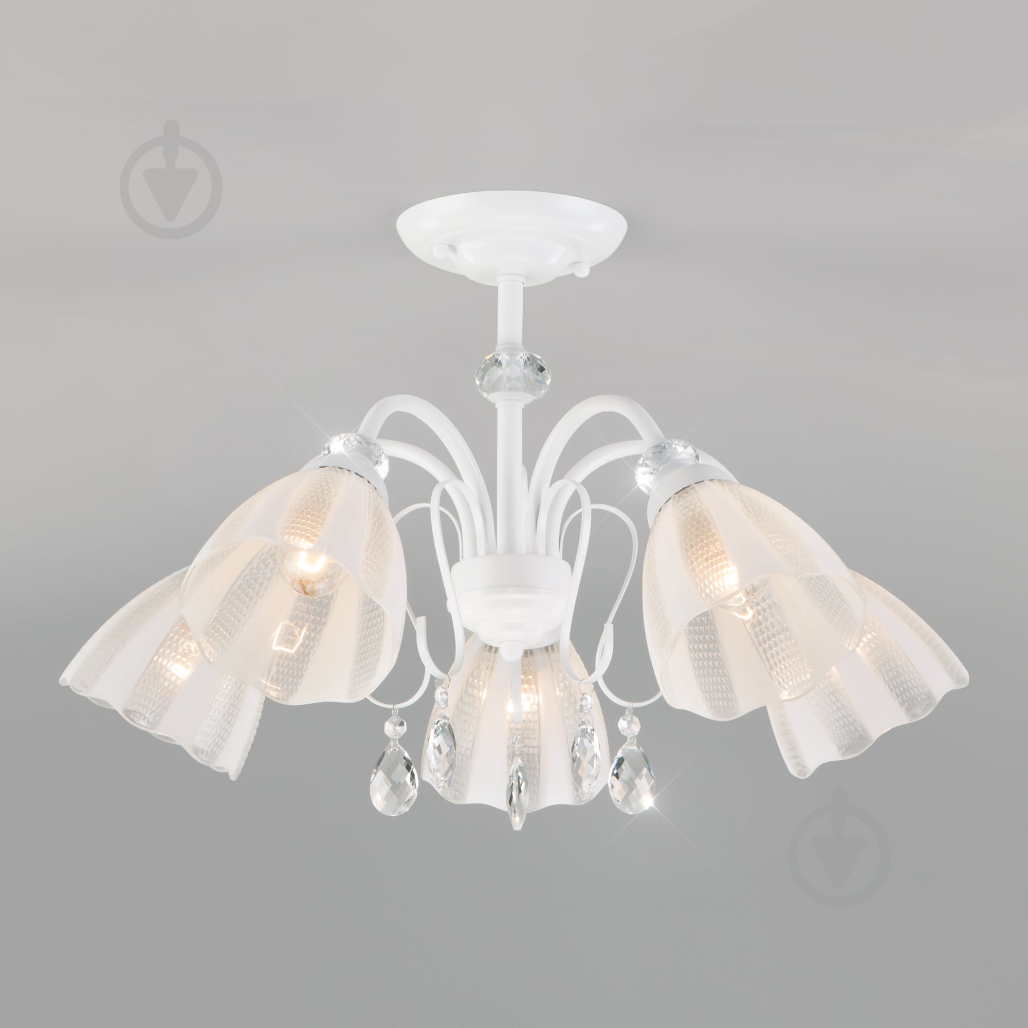 Люстра потолочная Strotskis Floranse 5x60 Вт E27 белый 30155/5 - фото 1