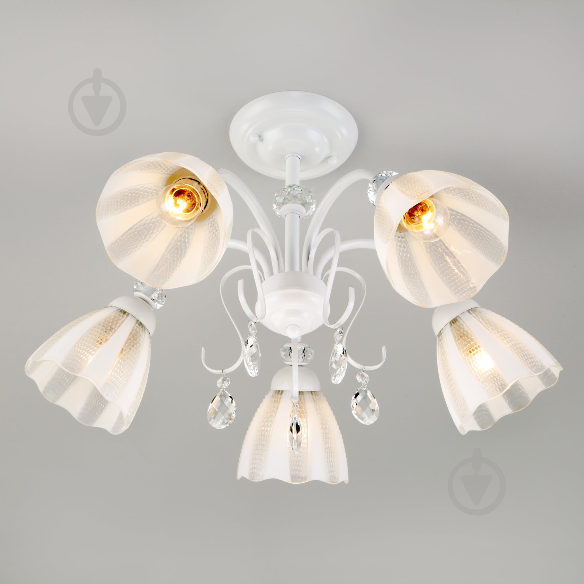 Люстра потолочная Strotskis Floranse 5x60 Вт E27 белый 30155/5 - фото 8