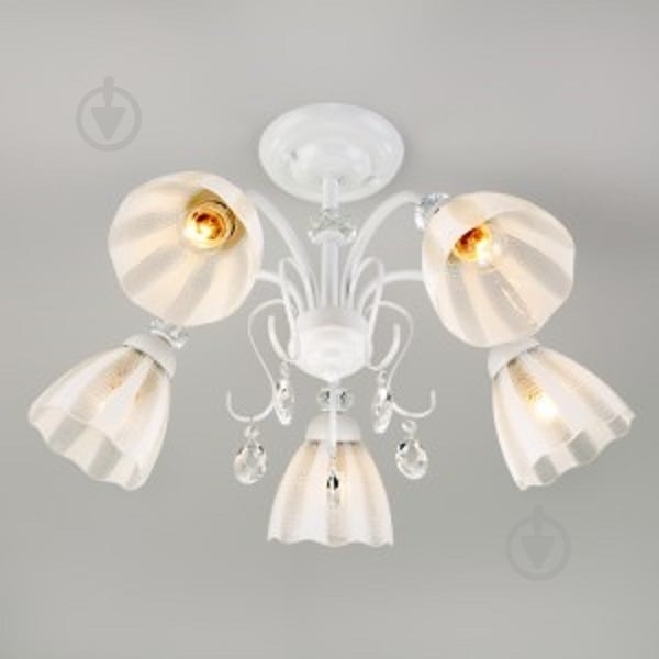 Люстра потолочная Strotskis Floranse 5x60 Вт E27 белый 30155/5 - фото 2