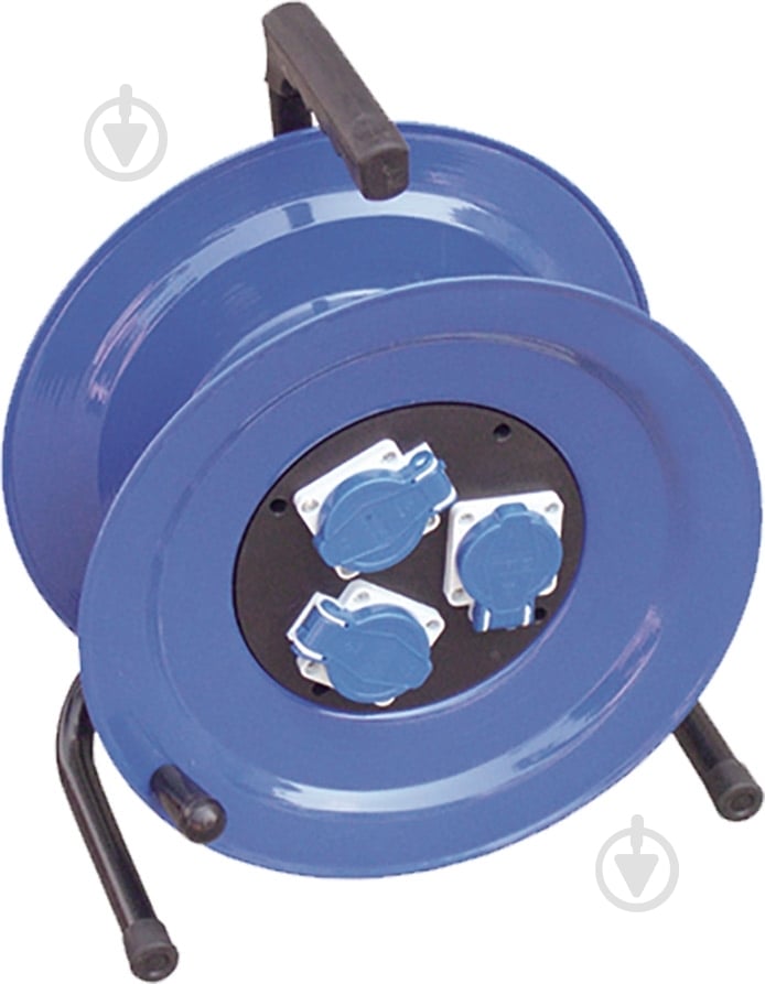 Катушка металлическая для удлинителя Bemis 2Р+Е 16 А 220 В IP54 3x2,5 с заземлением 3 гн. синий 50 м BEM 65-259 - фото 1