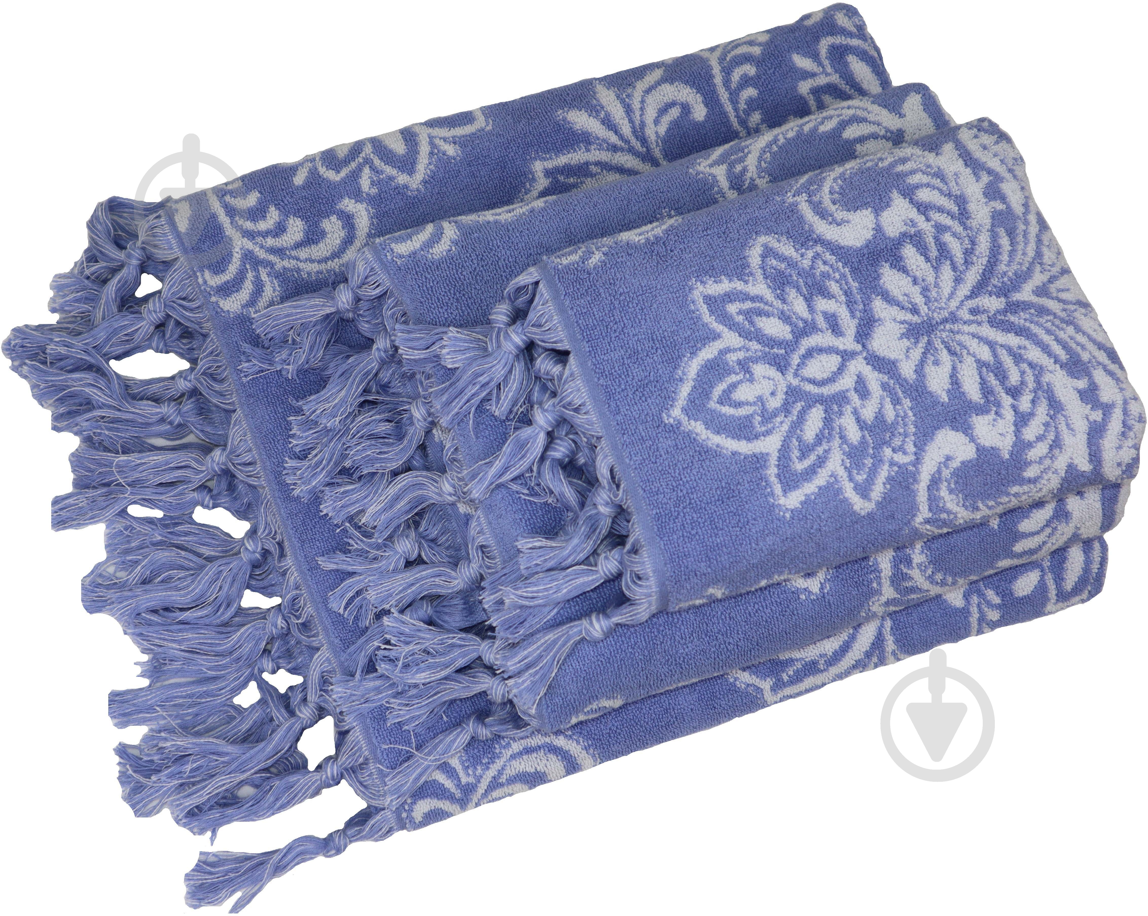 Рушник махровий Serra 100x150 см синій із малюнком La Nuit - фото 2