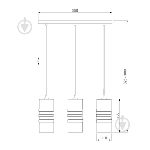 Подвес Strotskis Block 3x60 Вт E14 хром 50185/3 - фото 7