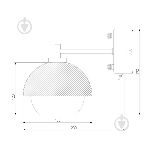 Бра Strotskis Nocciola 1x60 Вт E27 черный 70106/1 - фото 4