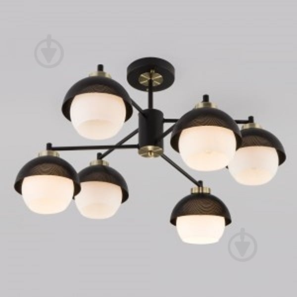 Люстра потолочная Strotskis Nocciola 6x60 Вт E27 черный 70106/6 - фото 4
