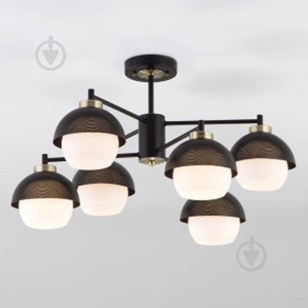 Люстра потолочная Strotskis Nocciola 6x60 Вт E27 черный 70106/6 - фото 2