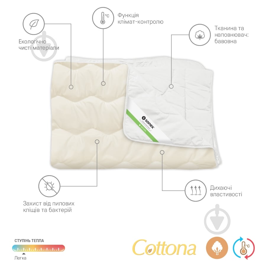 Одеяло Cottona 200г/м2 155x215 см Sonex - фото 2