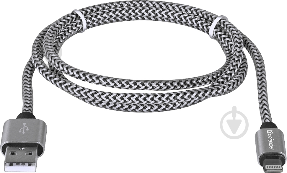 Кабель Defender Lightning – USB 1 м белый (87809) - фото 1