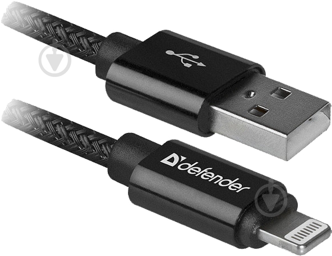 Кабель Defender Lightning – USB 1 м черный (87808) - фото 1
