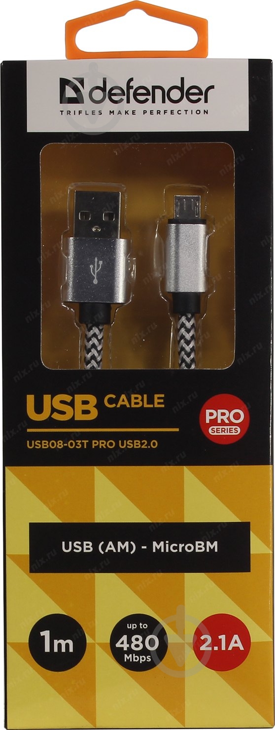 Кабель Defender microUSВ 1 м белый (87803) - фото 3 Кабель Defender microUSВ 1 м белый (87803) - фото 3