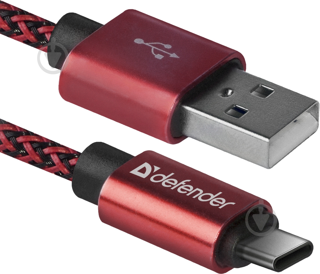 Кабель Defender USB Type-C 1 м красный (87813) - фото 2