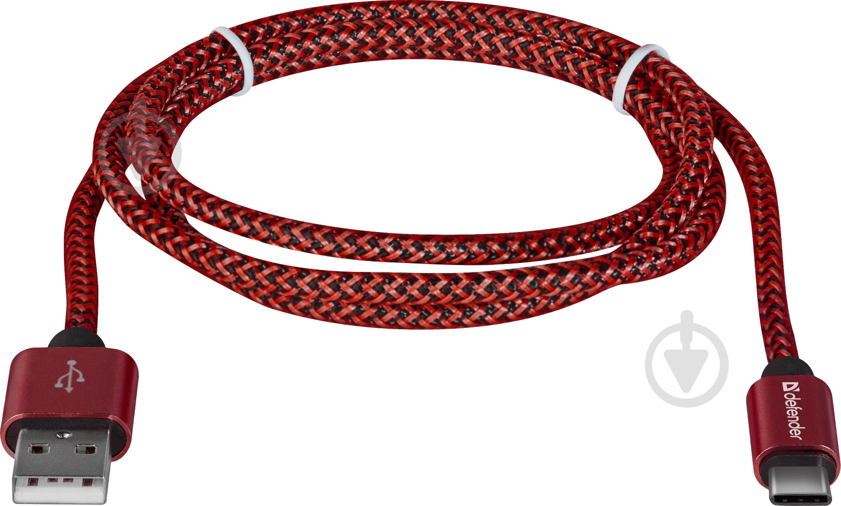 Кабель Defender USB Type-C 1 м красный (87813) - фото 1