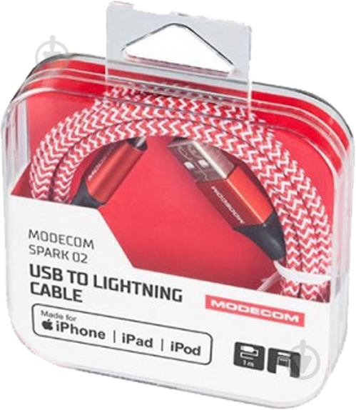 Кабель Modecom Lightning – USB 1 м красный (CAB-MC-SPARK-02) - фото 6