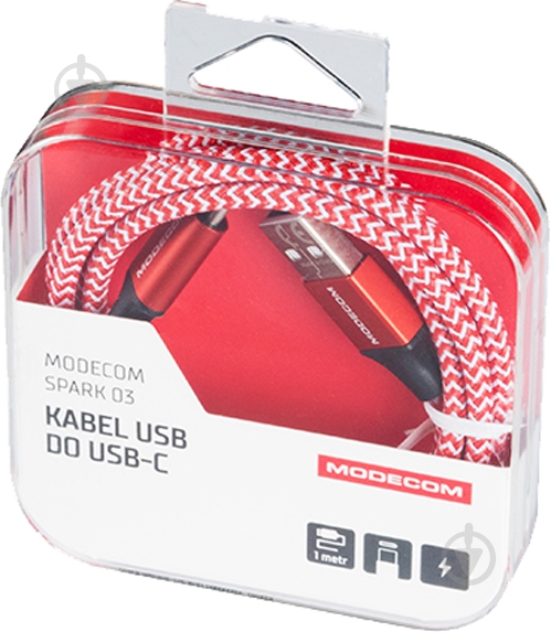 Кабель Modecom USB Type-C 1 м красный (CAB-MC-SPARK-03) - фото 6