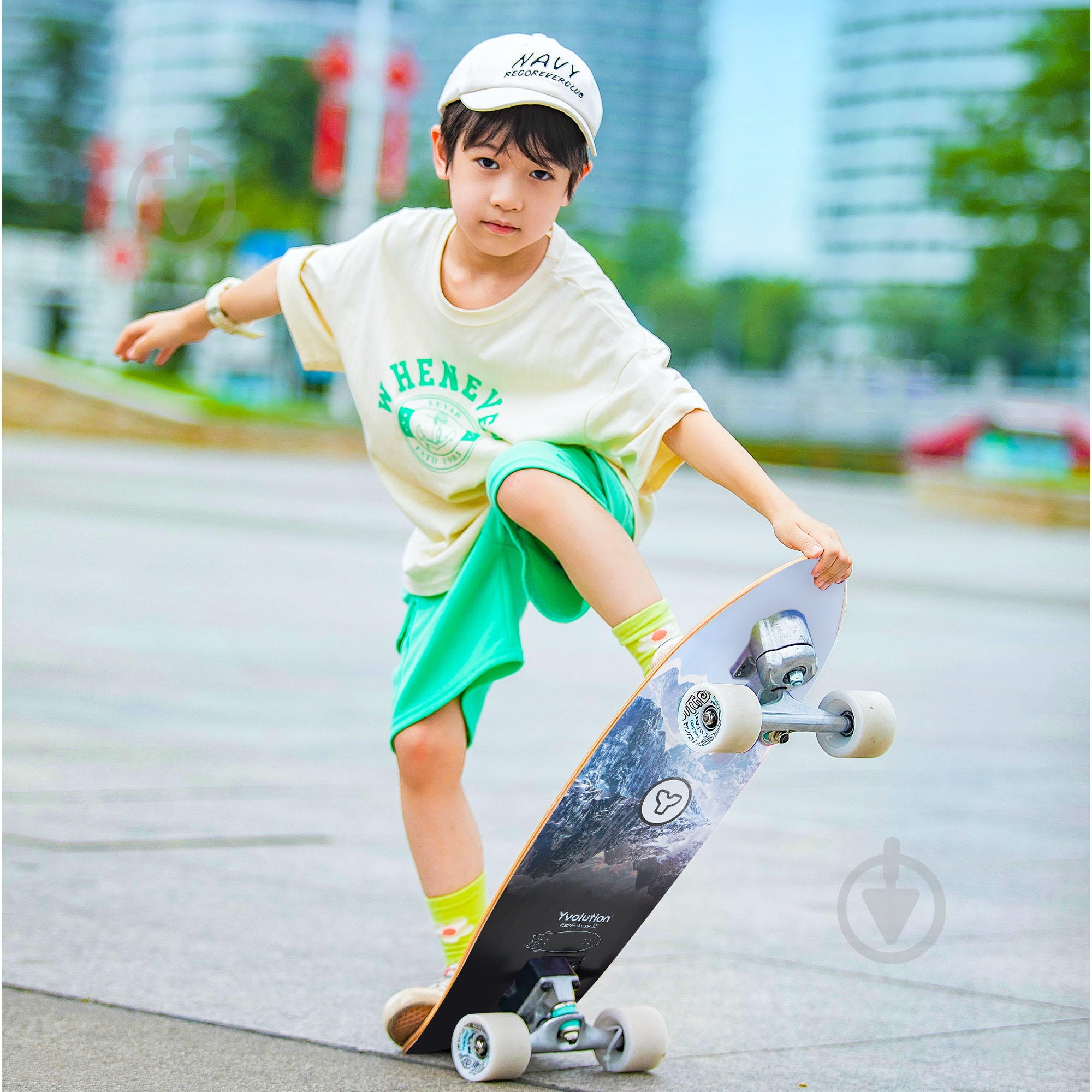 Скейтборд Yvolution Fishtail Cruiser 76 см 80 кг YS48B2 синий - фото 3