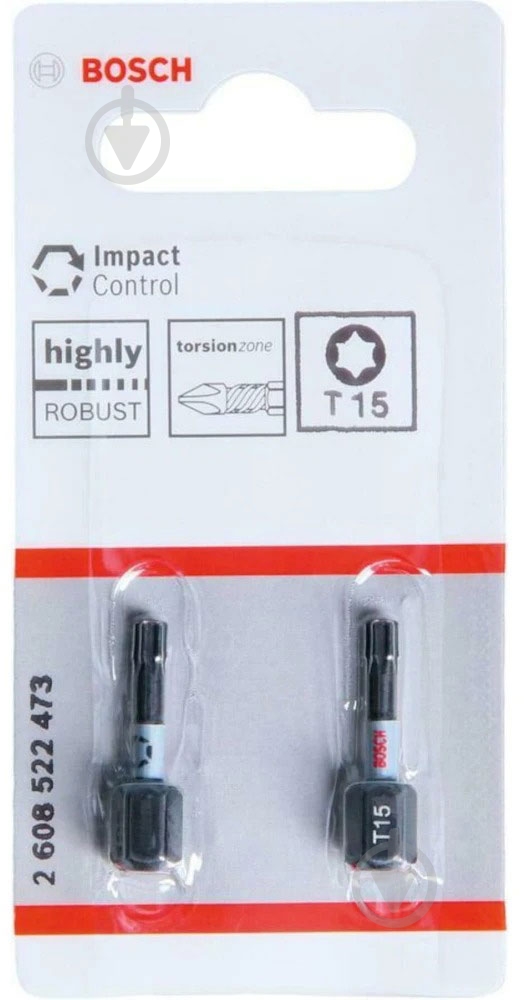 Бита Bosch PRO Impact Control T15 25 мм 2 шт. 2608522473 - фото 2