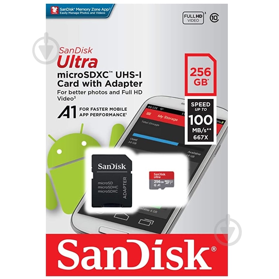 Карта памяти SanDisk SDXC 256 ГБ Class 10 (SDSQUAC-256G-GN6MN ) ULTRA - фото 1 Карта памяти SanDisk SDXC 256 ГБ Class 10 (SDSQUAC-256G-GN6MN ) ULTRA - фото 1