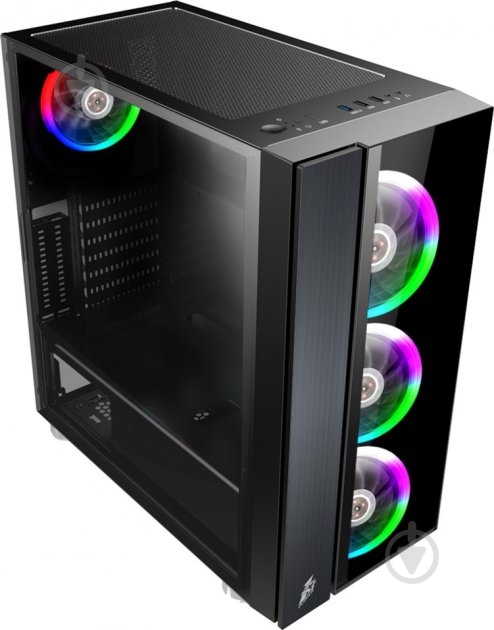 Корпус 1stPlayer B7-E-R1 Color LED Black без БП - фото 2 Корпус 1stPlayer B7-E-R1 Color LED Black без БП - фото 2