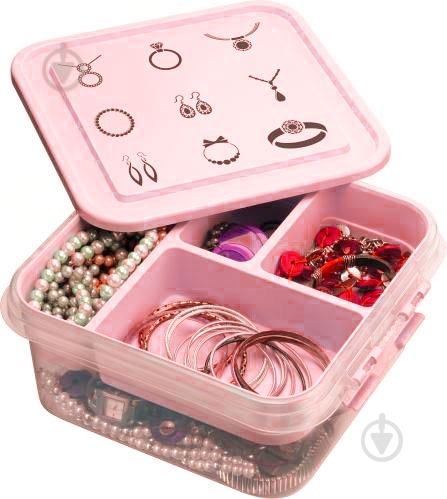 Органайзер Beauty для рукоділля рожевий 25х26х11 см Gondol Plastic - фото 1
