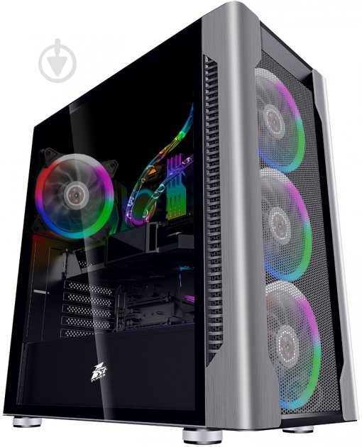 Корпус 1stPlayer DX-R1-PLUS Color LED Black без БП - фото 1