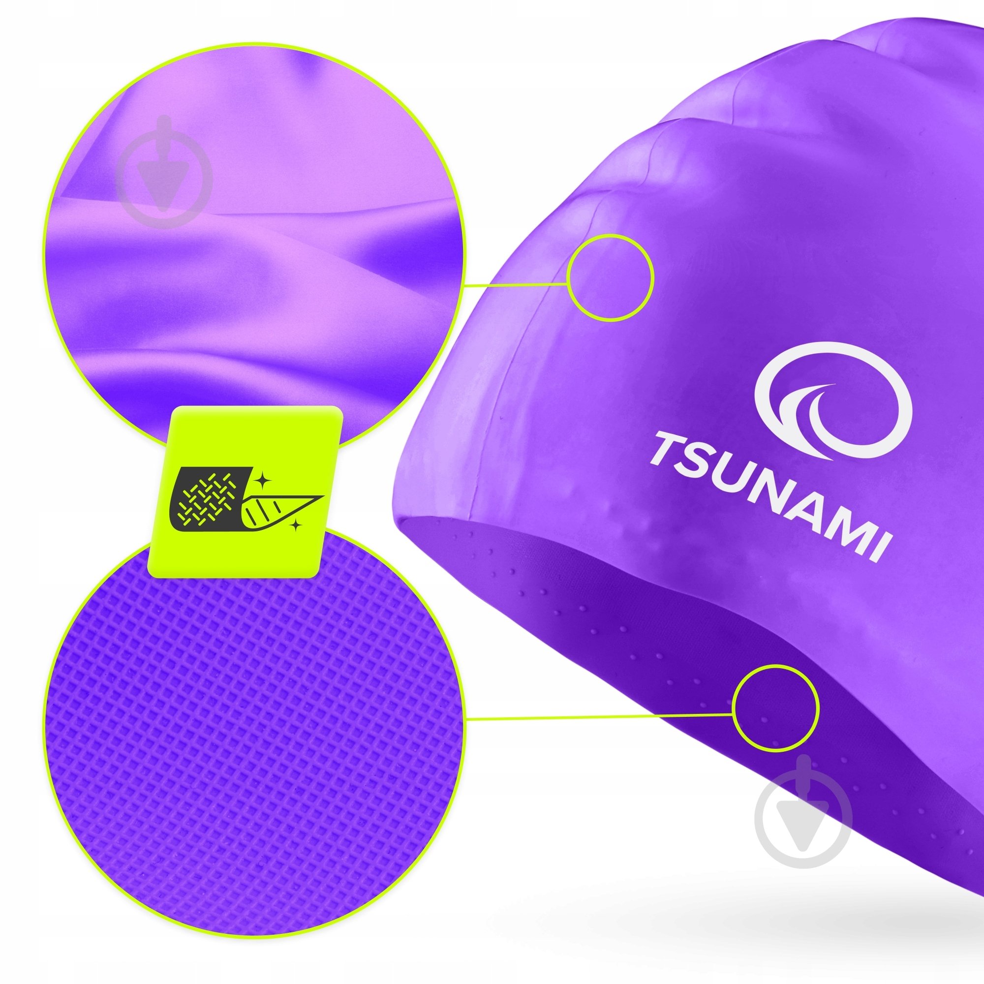 Шапочка для плавания TSUNAMI Standard P-5905973401869 one size фиолетовый - фото 3 Шапочка для плавания TSUNAMI Standard P-5905973401869 one size фиолетовый - фото 3