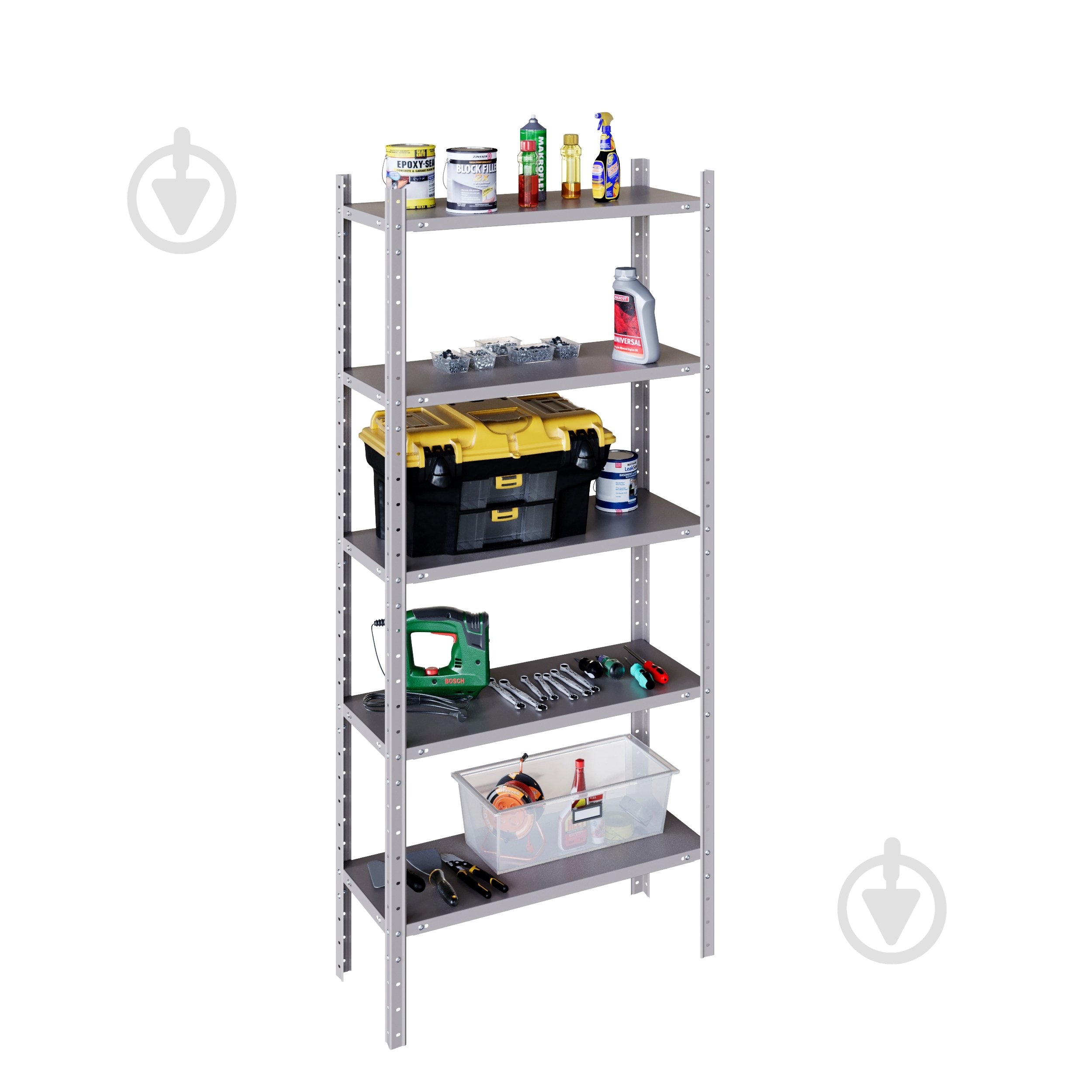 Стелаж 1900x950x300 мм Altep Гранд срібний метал полиці 5 шт. фарбований - фото 5