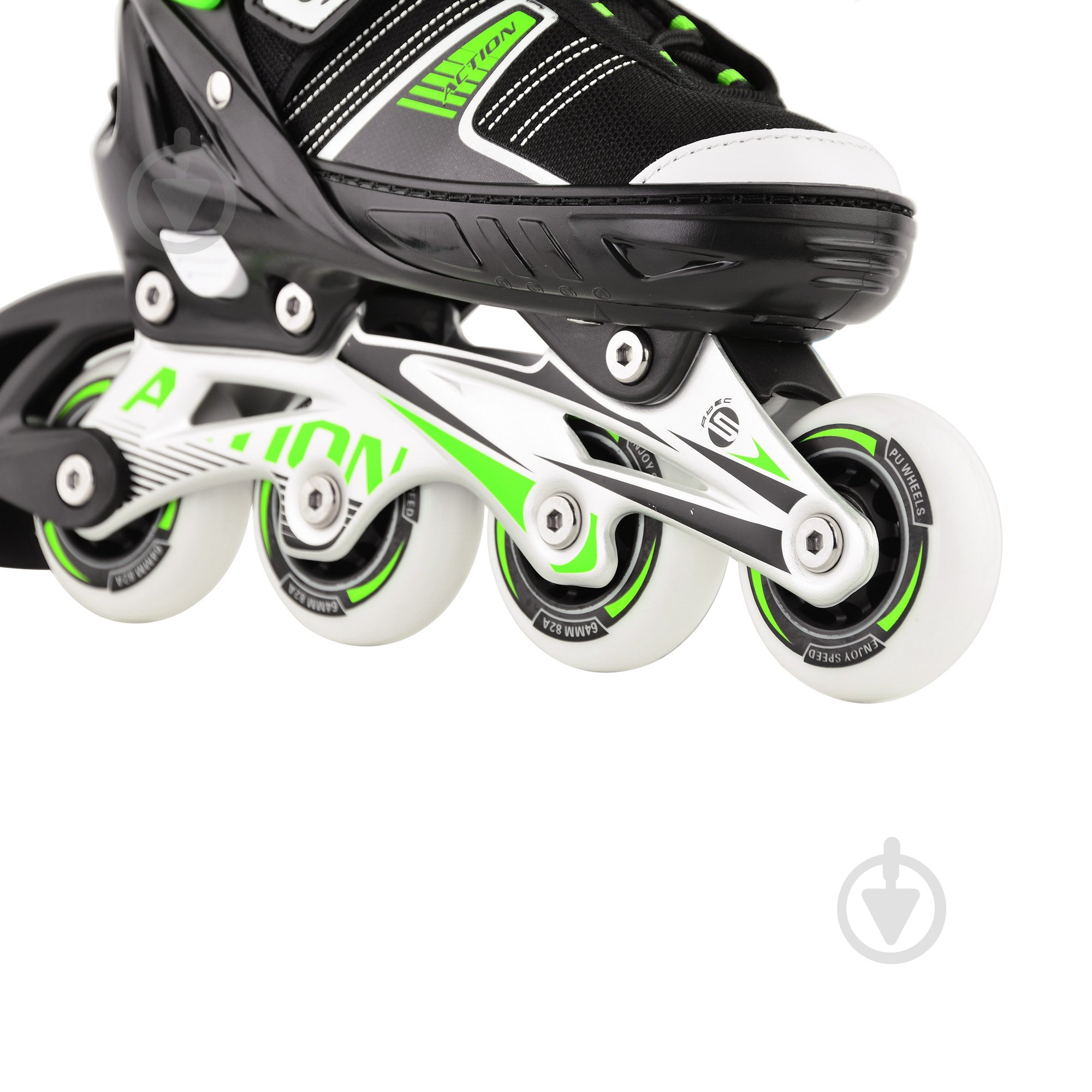 Роликовые коньки 2 в 1 Action 153B5/2IN1/GR33-36 р. 33-36 зеленый - фото 10