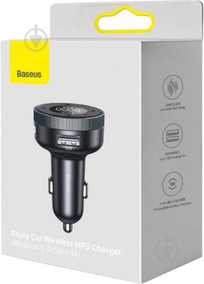 FM-трансмиттер BASEUS Enjoy Car Wireless MP3 Charger Black (CCLH-01) - фото 5