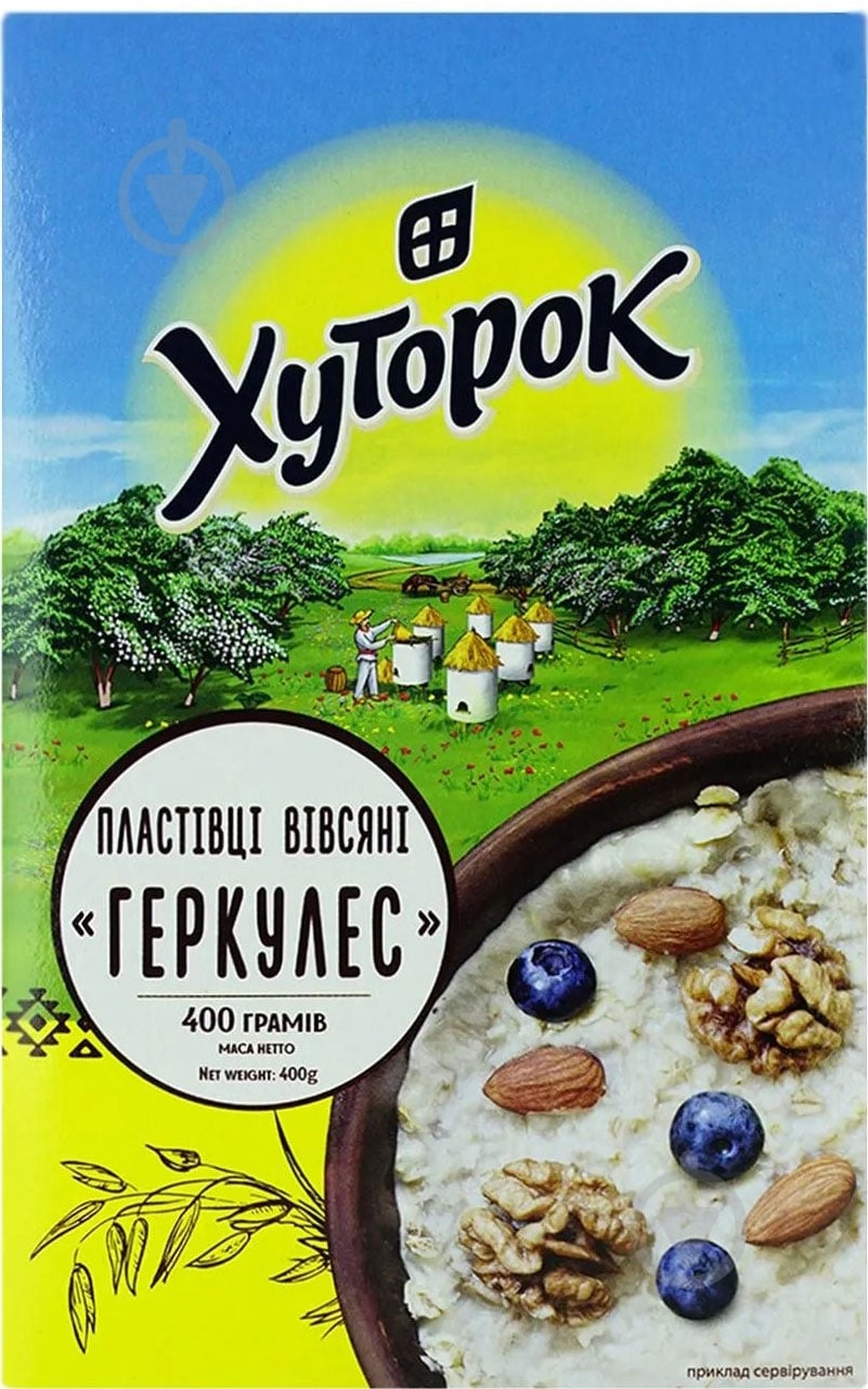 Хлопья овсяные Хуторок Геркулес 400г 400 г - фото 1