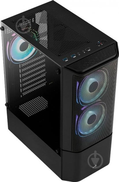 Корпус AeroCool Quantum Mesh Black Mid Tower FRGB side panel (QuantumMesh-G-BK-v2) - фото 4 Корпус AeroCool Quantum Mesh Black Mid Tower FRGB side panel (QuantumMesh-G-BK-v2) - фото 4