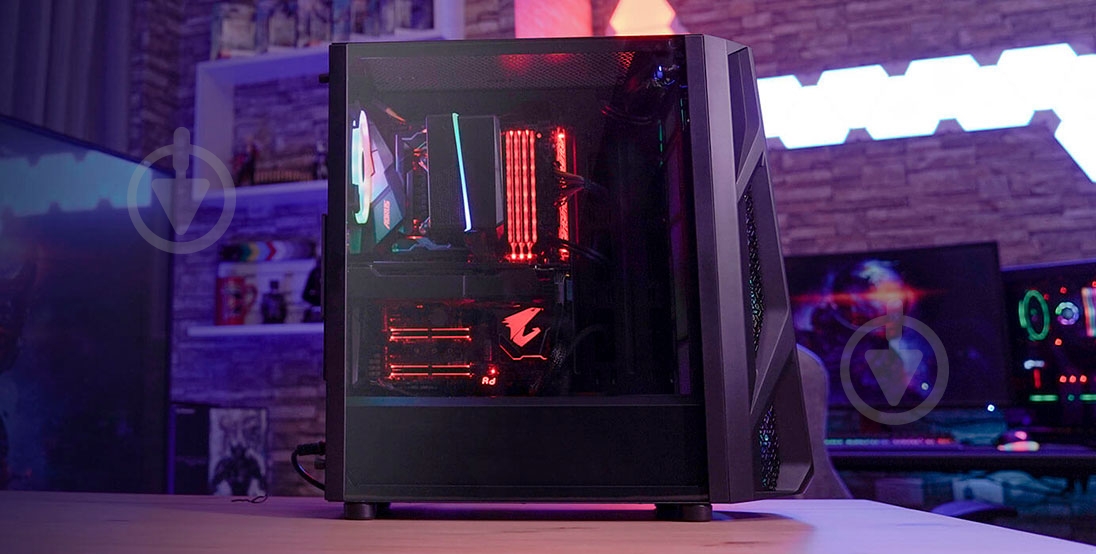 Корпус AeroCool NightHawk-G-BK-v1 Black - фото 11