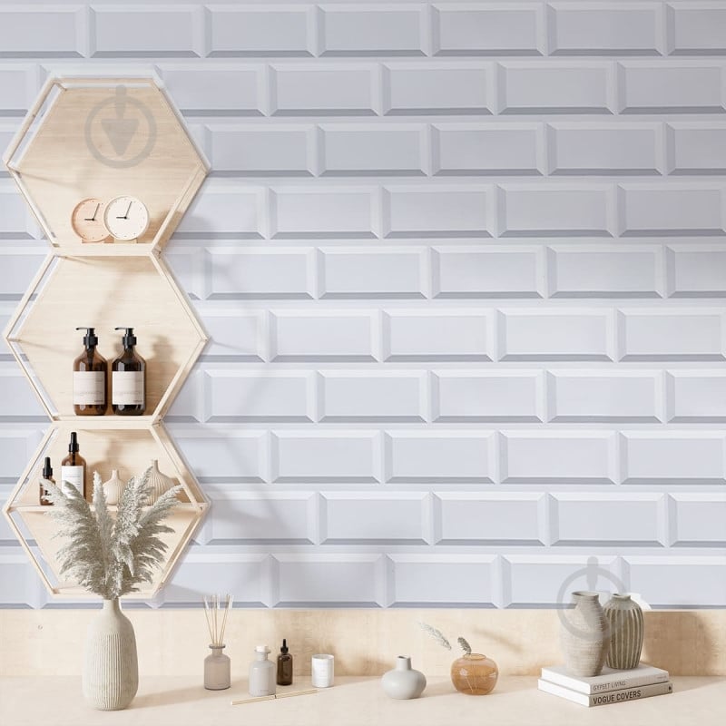 3D-панель с ПВХ Sticker Wall белый клинкерный кирпич 960х480х4 мм (1431) - фото 5 3D-панель с ПВХ Sticker Wall белый клинкерный кирпич 960х480х4 мм (1431) - фото 5