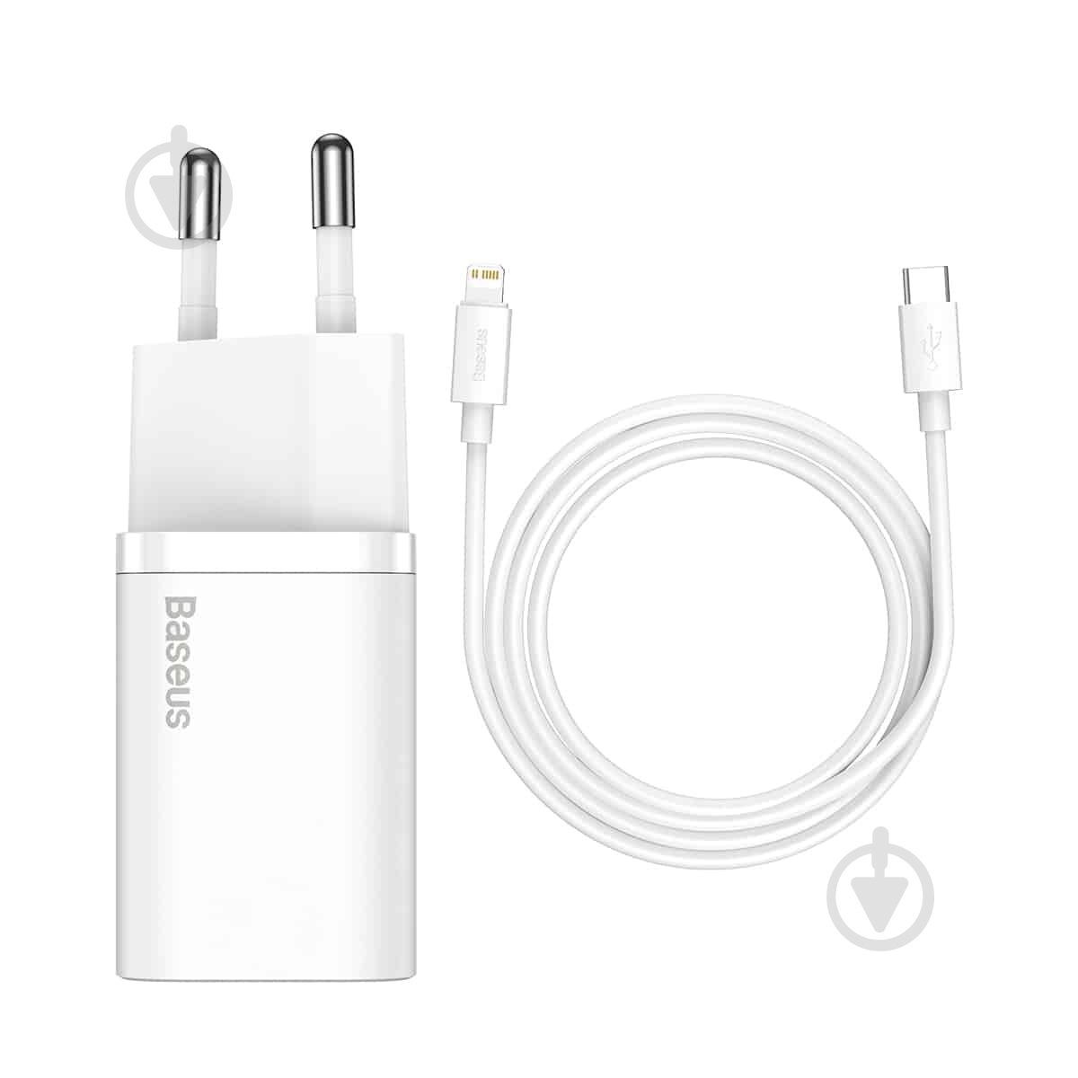 Сетевое зарядное устройство Super Si 1C 20W With Simple Wisdom Data Cable Type-C/iP 1m White - фото 1 Сетевое зарядное устройство Super Si 1C 20W With Simple Wisdom Data Cable Type-C/iP 1m White - фото 1