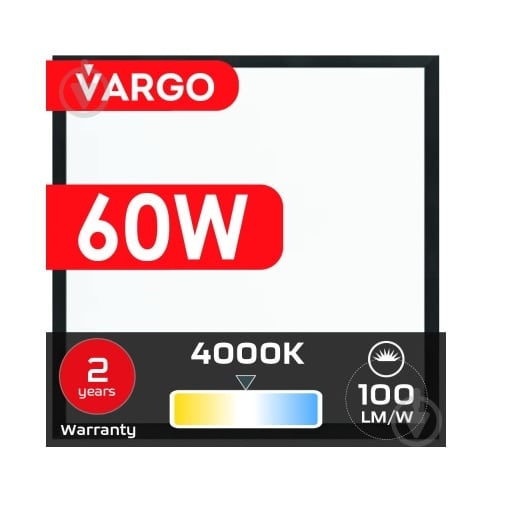 Светодиодная панель VARGO 60 Вт 4000 595х595 IP20 119488 - фото 3