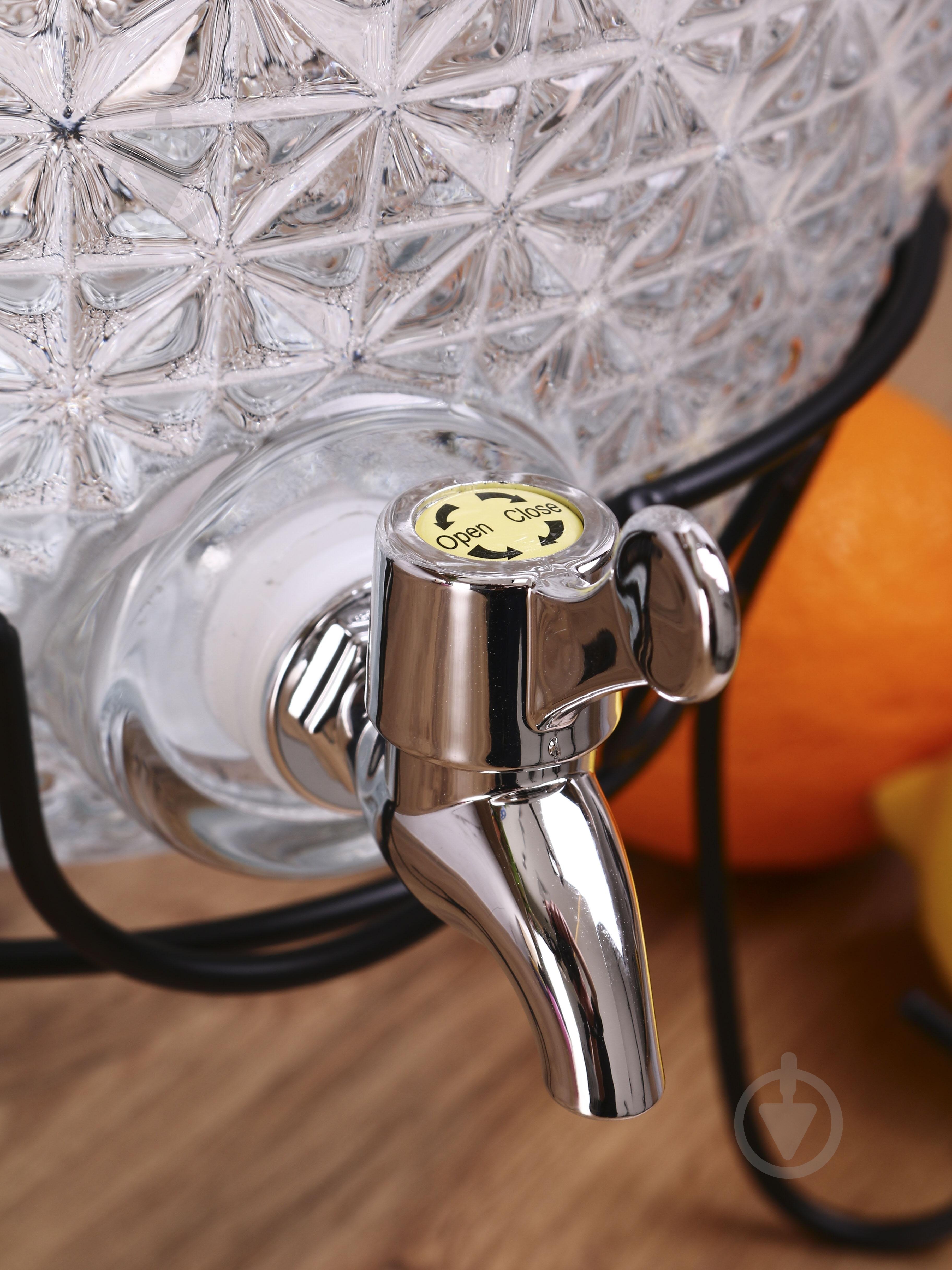 Емкость для напитков Maxmark Рineapple 10 л с крышкой и краном на металлической подставке - фото 5