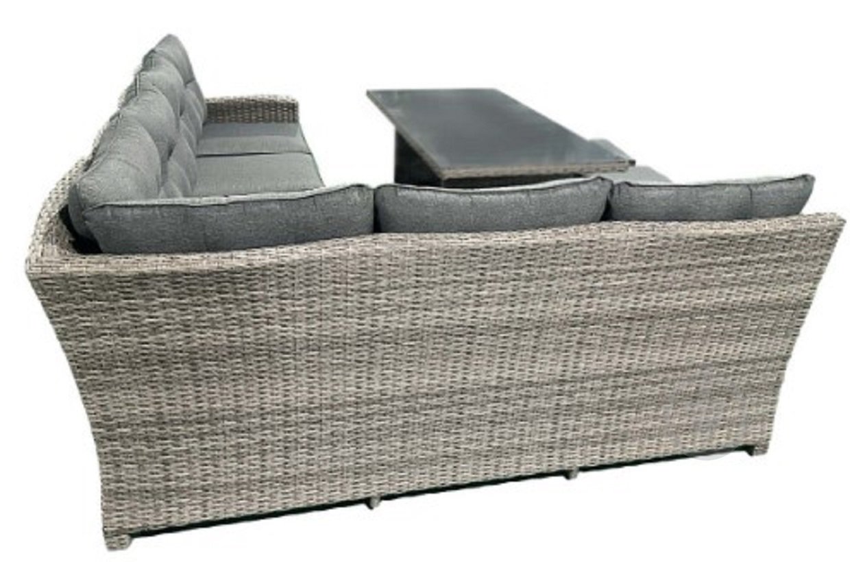 Комплект мебели Indigo АВРОРА стол + угловой диван + 2 банкетки + подушки серый - фото 4 Комплект мебели Indigo АВРОРА стол + угловой диван + 2 банкетки + подушки серый - фото 4