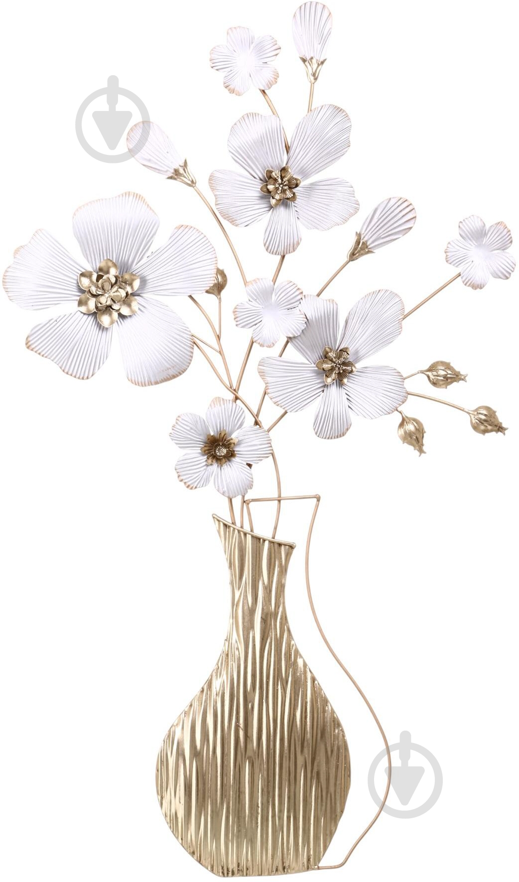 Декор настінний Bouquet 96,5x54,6 см біло-золотистий - фото 1