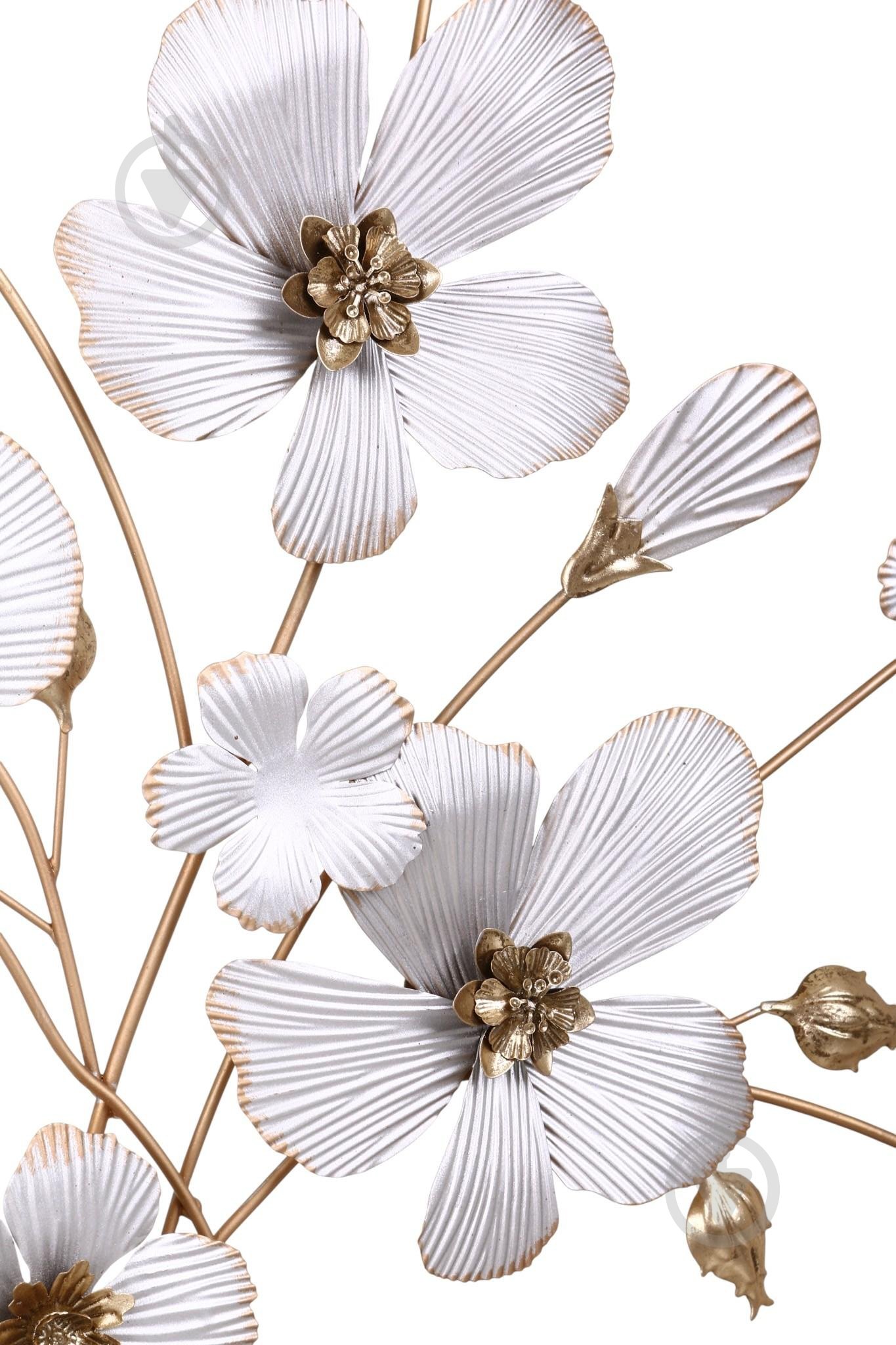 Декор настінний Bouquet 96,5x54,6 см біло-золотистий - фото 5