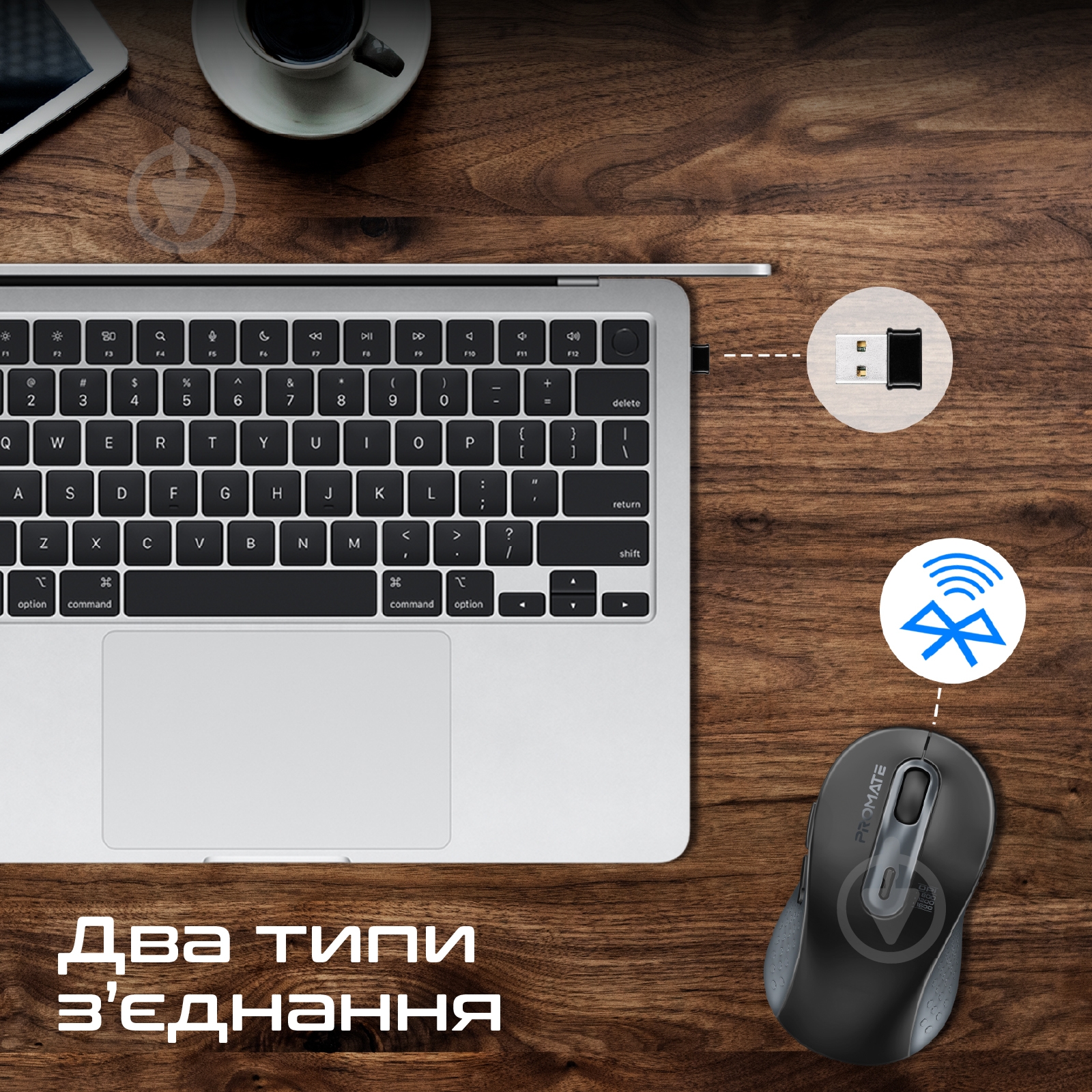 Мышь Promate Ken Wireless black (ken.black) - фото 4 Мышь Promate Ken Wireless black (ken.black) - фото 4