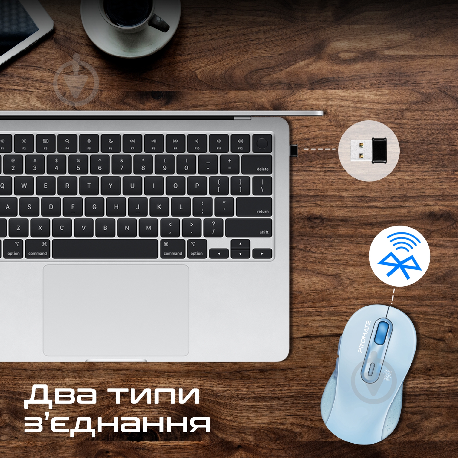 Мышь Promate Ken Wireless blue (ken.blue) - фото 4