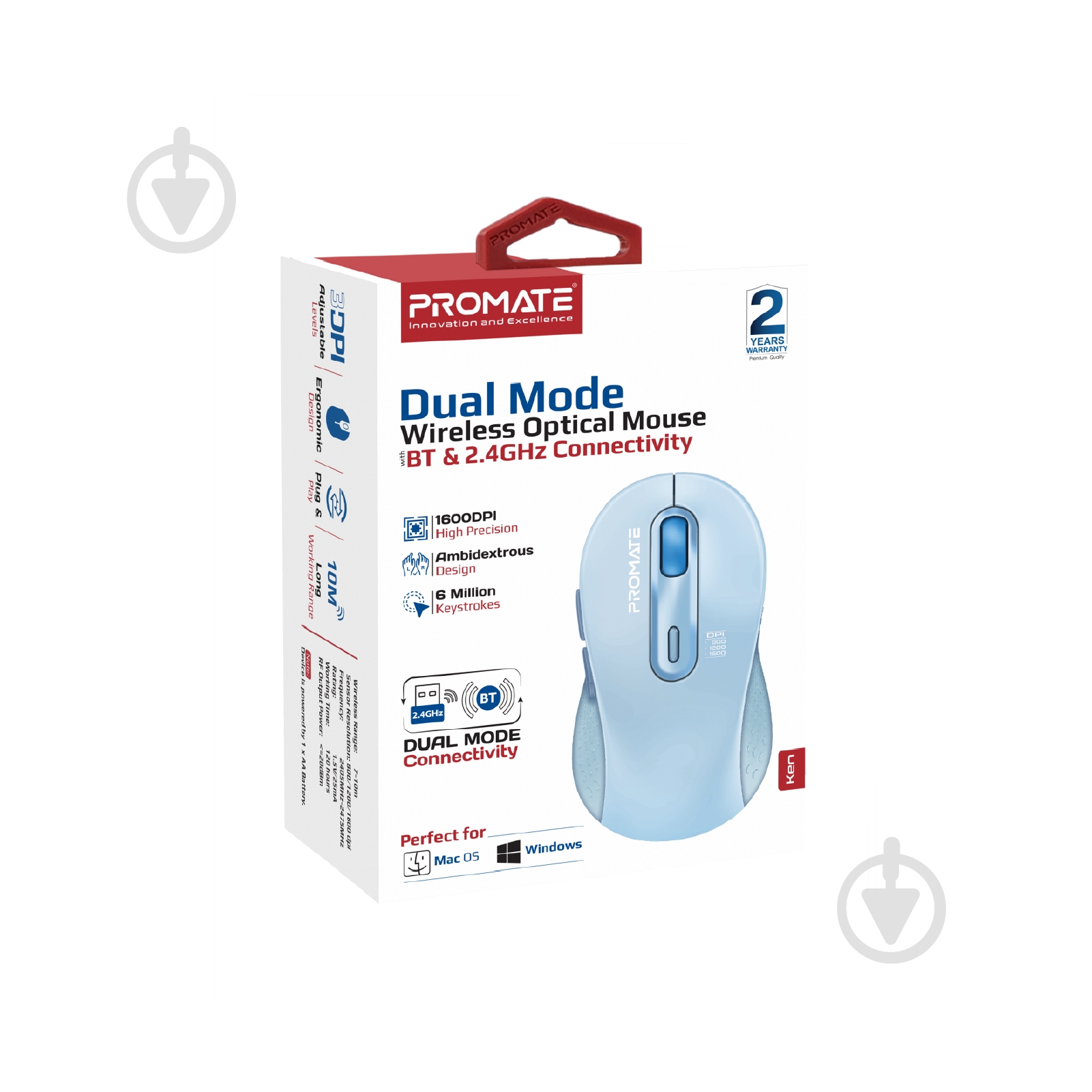 Мышь Promate Ken Wireless blue (ken.blue) - фото 7