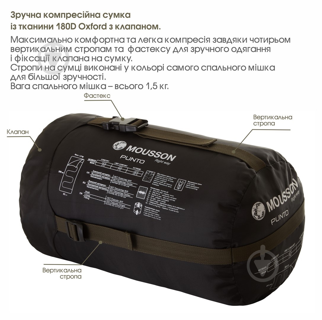 Спальный мешок Mousson PUNTO OLIVE - фото 7