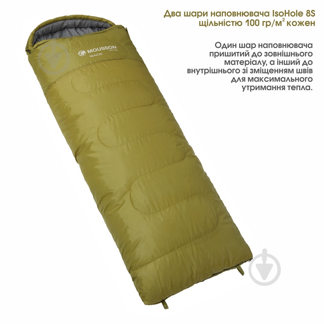 Спальный мешок Mousson RACE L OLIVE - фото 20