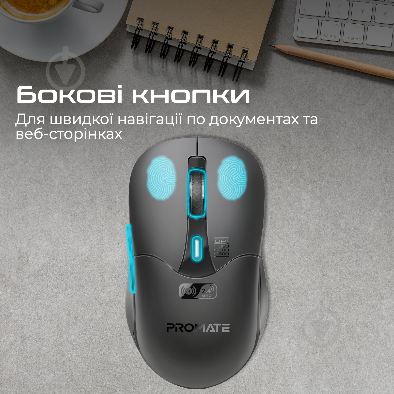 Миша Promate Samo Wireless black (samo.black) - фото 5