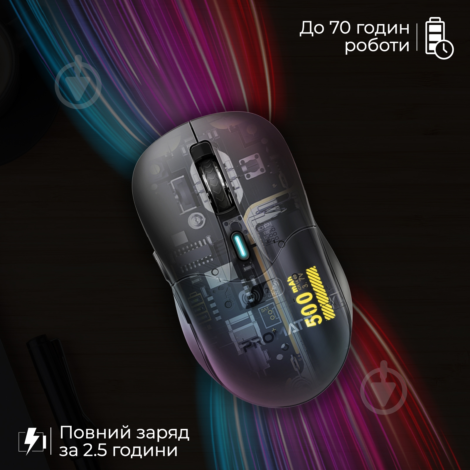 Миша Promate Samo Wireless black (samo.black) - фото 6