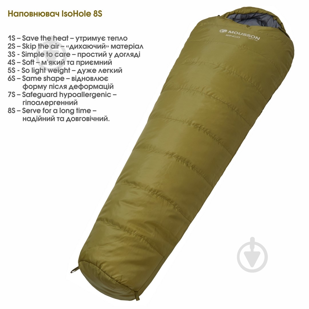 Спальный мешок Mousson RINGO R OLIVE - фото 21