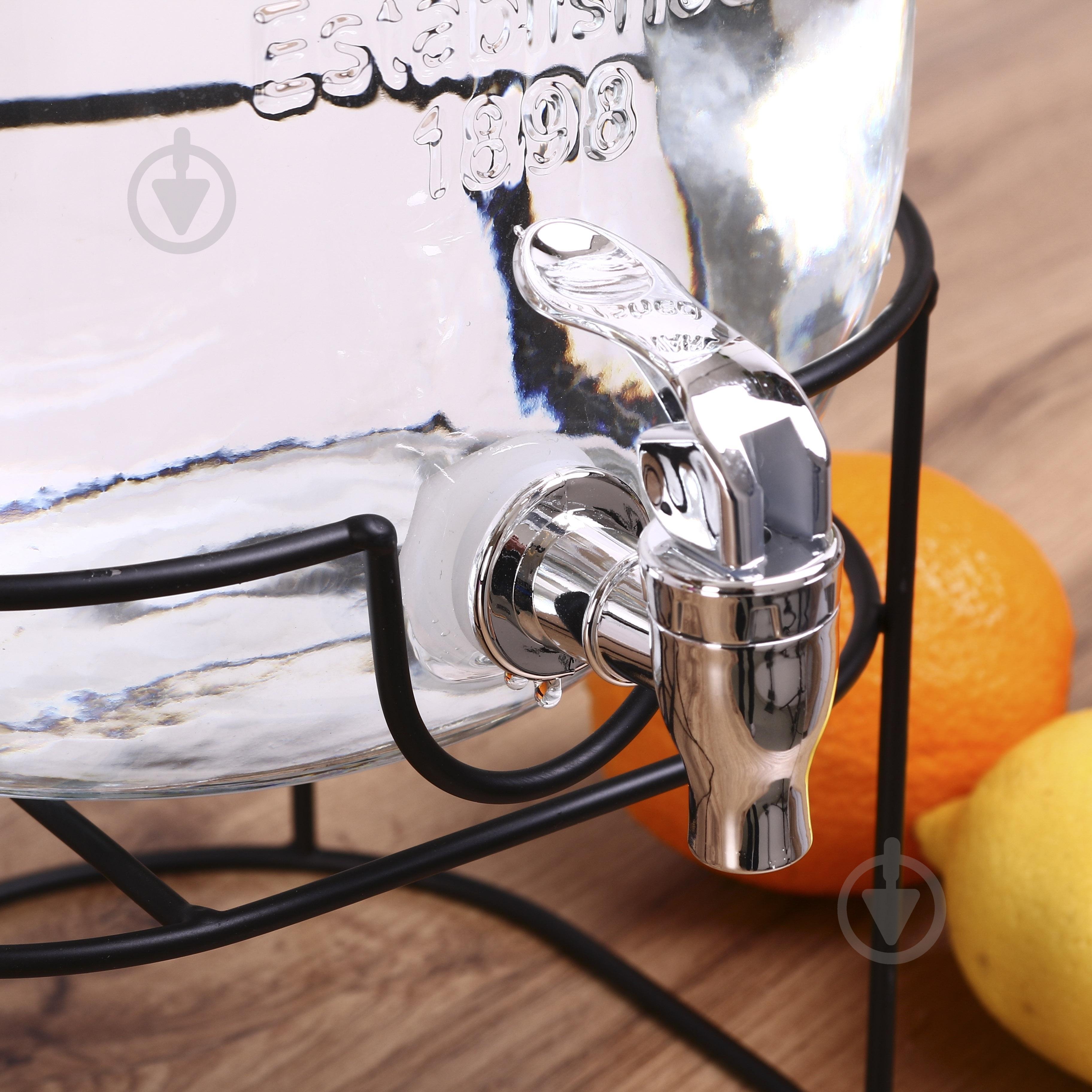 Ємність для напоїв Lemonade 8 л з кришкою та краном на металевій підставці - фото 5 Ємність для напоїв Lemonade 8 л з кришкою та краном на металевій підставці - фото 5